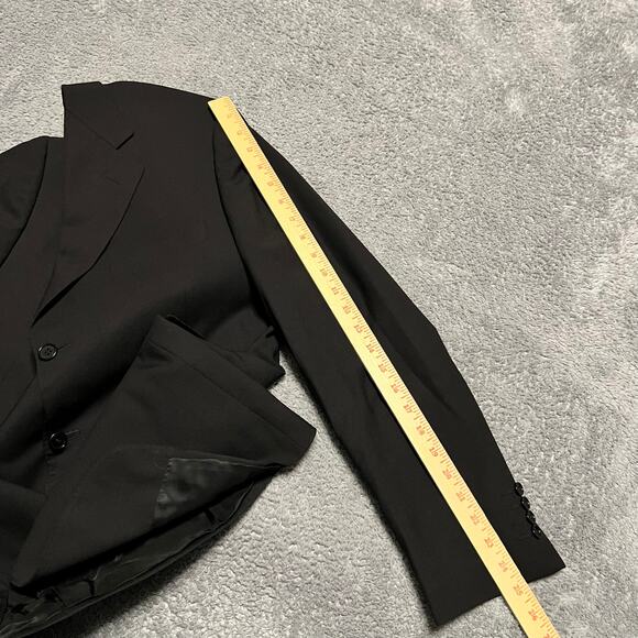 Canali Blazer Sport Coat Mens 50 US 40 Made In Italy 3 Buttons Jacket Black Wool - Picture 7 of 12